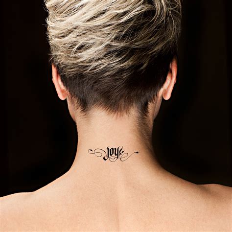 back of neck tattoo women